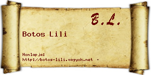 Botos Lili névjegykártya